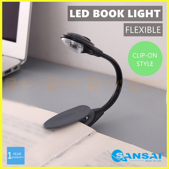 LED Reading Book Light Lamp Clip On Clamp Bed Portable Bendable Battery Powered