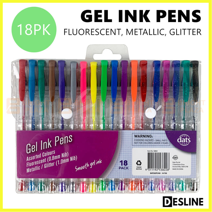 18pk Gel Pens for Kids  3 Sets Coloured Gel Pens for Writing