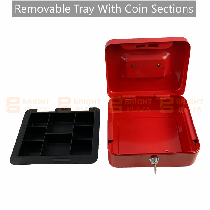 Portable Lockable Cash Box Deposit Slot Petty Money Coin Case Safe Key Lock S M L