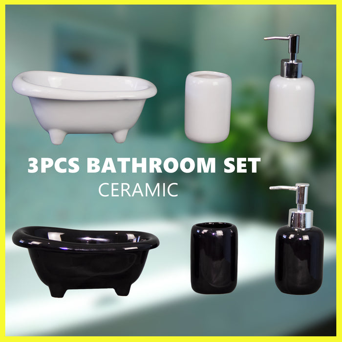 3 Piece Ceramic Bathroom Accessories Set