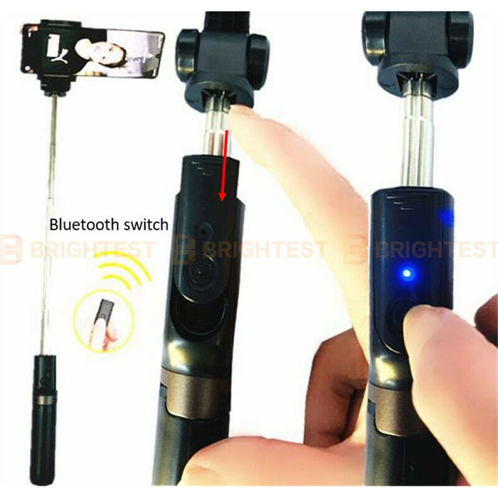 Wireless Bluetooth Selfie Stick Hand Held Tripod Remote Extendable Portable Pocket