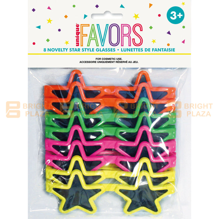 8pk Kids Star Shape Style Sunglasses Glasses Dress Up Costume Party Loot Bags Favours