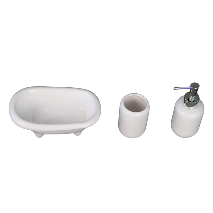 3 Piece Ceramic Bathroom Accessories Set