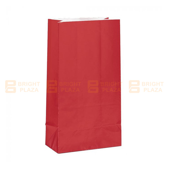 10/12 x Coloured Paper Bag Treat Loot Lolly Gift Bags Wedding Birthday Party Favours