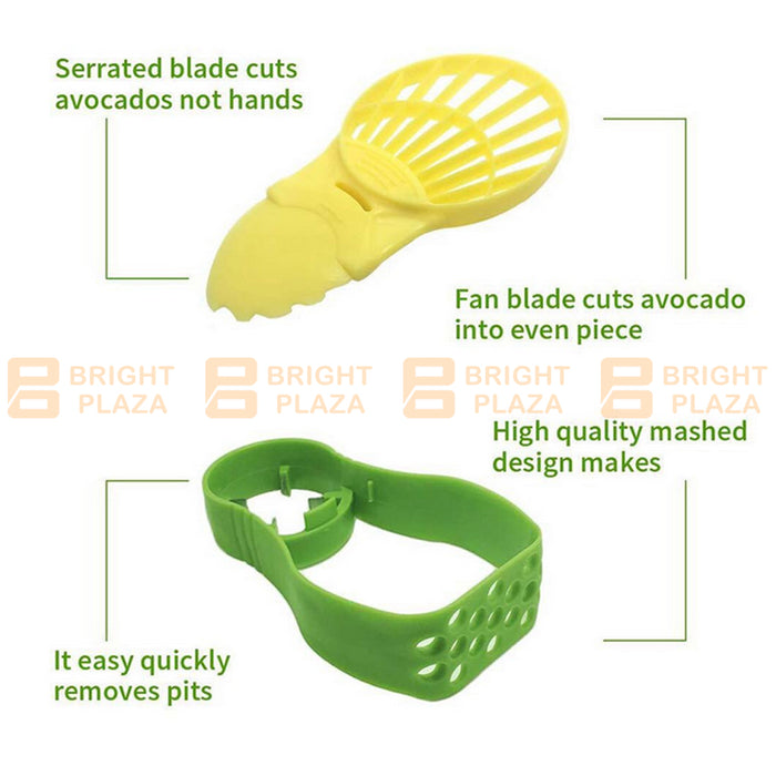 5 in 1 Avocado Tool Slicer Pit Splits Mash Scoop Cutter Set Kitchen Plastic Storage Box
