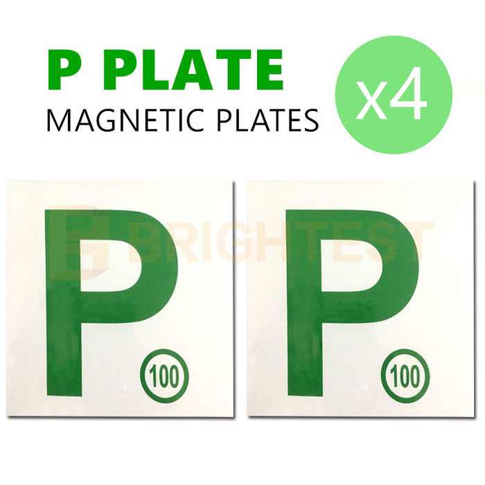 4 x Driver Magnetic Green P Plate Car Sign Number License Yellow L Red
