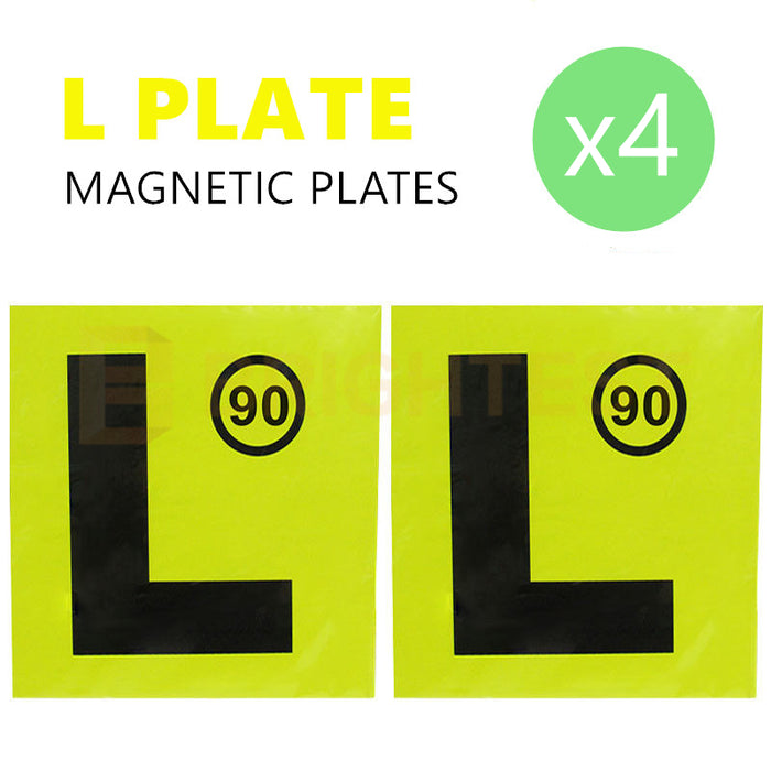 4 x L Plate Learner Driver Magnetic Car Sign Yellow Number License Red P Green P