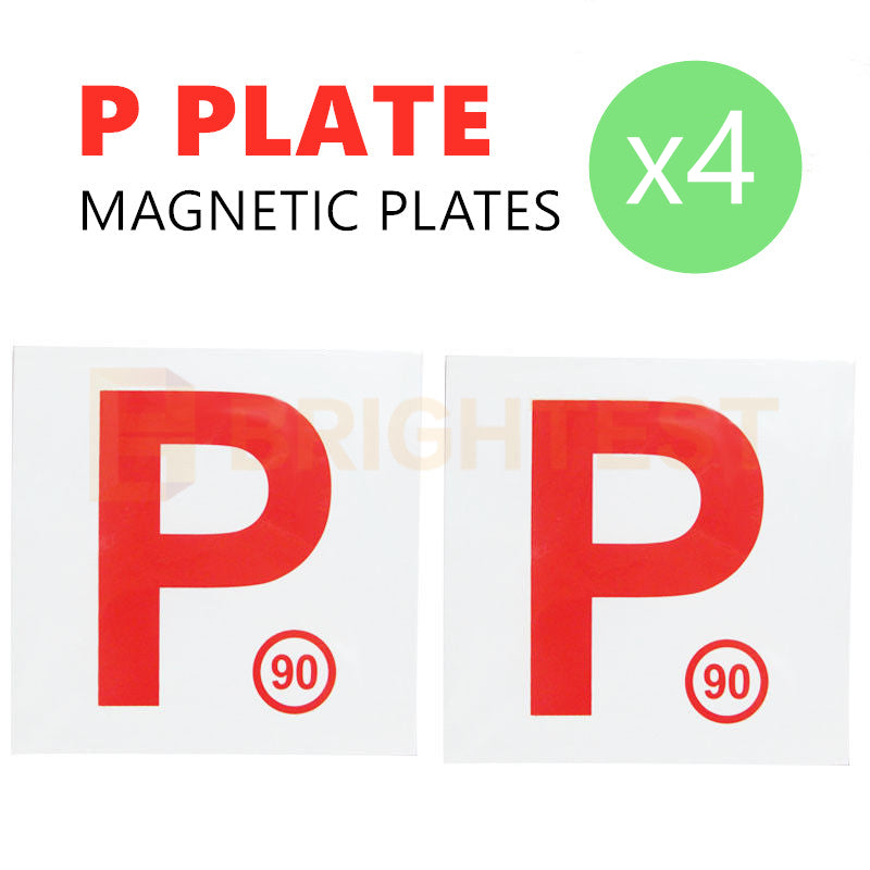 4 x Driver Magnetic Red P Plate Car Sign Number License NSW Yellow L G