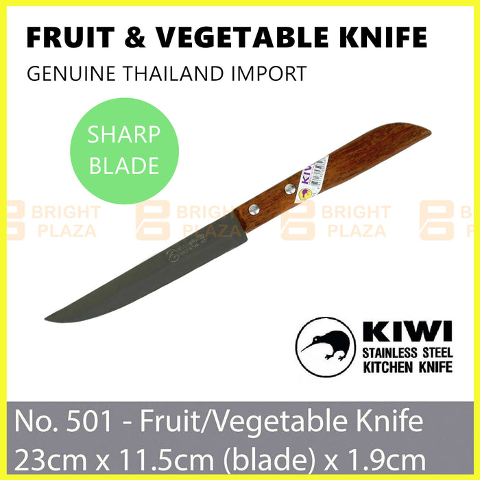 KIWI Knife Stainless Steel Blade Kitchen Chef Knives Cook Cleaver Wood No. 501