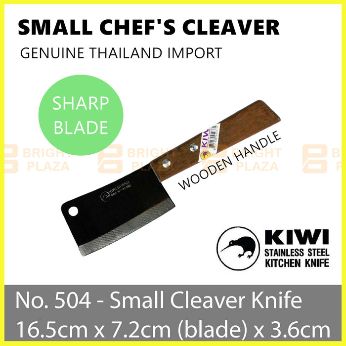 KIWI Knife Stainless Steel Blade Kitchen Chef Knives Cook Cleaver Wood No. 504