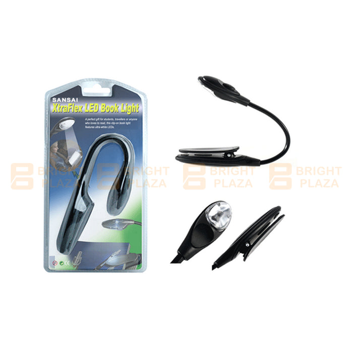 LED Reading Book Light Lamp Clip On Clamp Bed Portable Bendable Battery Powered