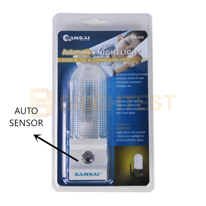 2pcs Automatic Night Light Lamp Sensor Activating On/Off Hallway Bedroom 7W E12