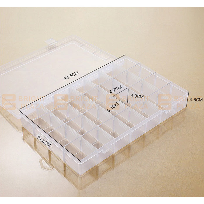 Large Plastic Compartment Storage Box Container Jewellery Bead Craft Organiser Case