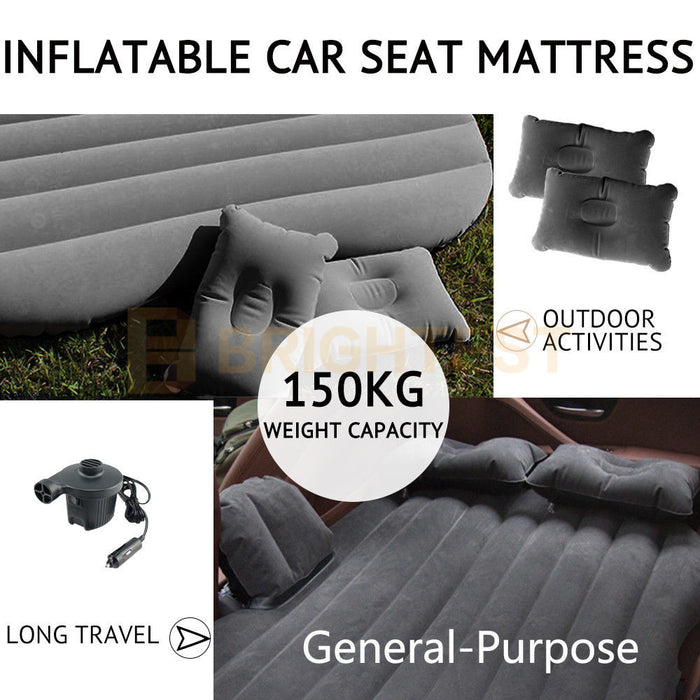 Inflatable Car Back Seat Mattress Portable SUV Travel Camping Air Bed Rest Sleep Pump