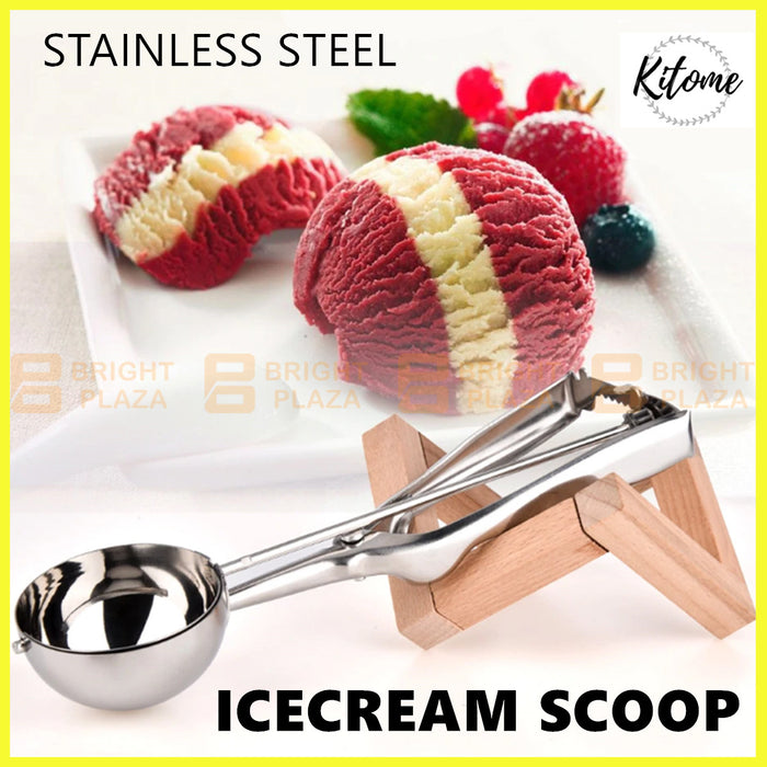 Stainless Steel Icecream Ice Cream Scoop Cookie Dough Potato Mash Spoon Trigger 6cm