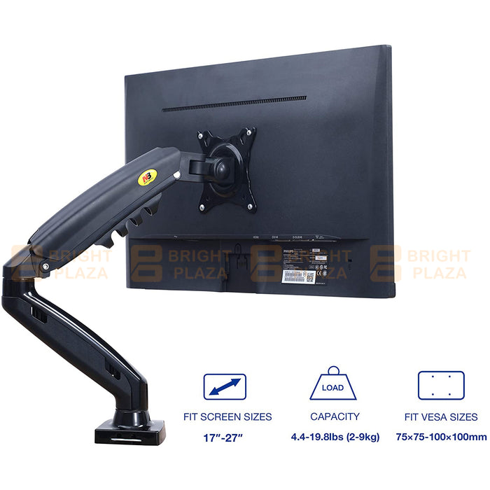 F80 Monitor Arm Stand Gas-Strut Desktop Display Mount Bracket Full Motion 2-9kg