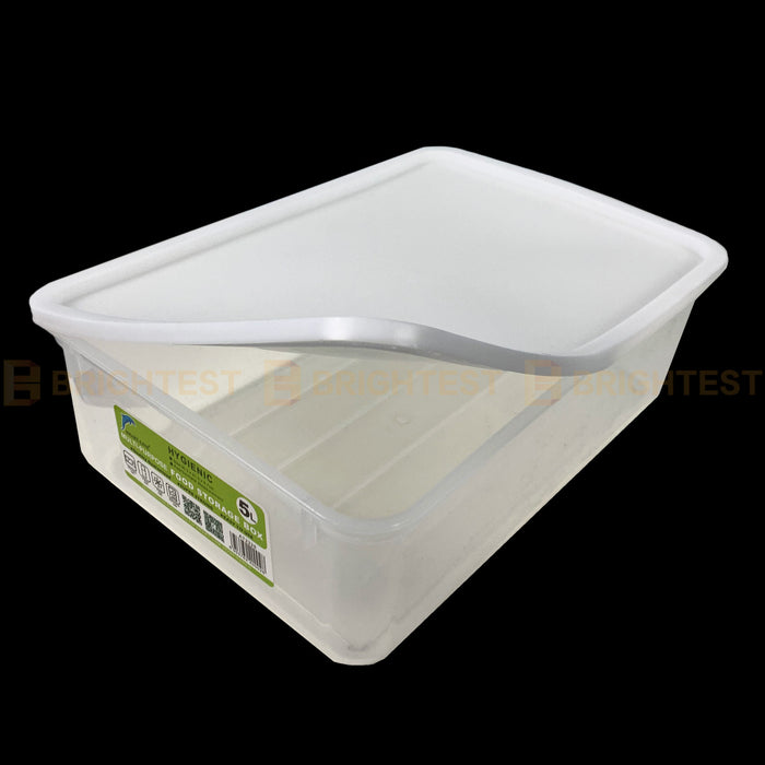 2 x Plastic Food Storage Box Flat Wide Container Lunch Tub Multi-Purpose with Lid
