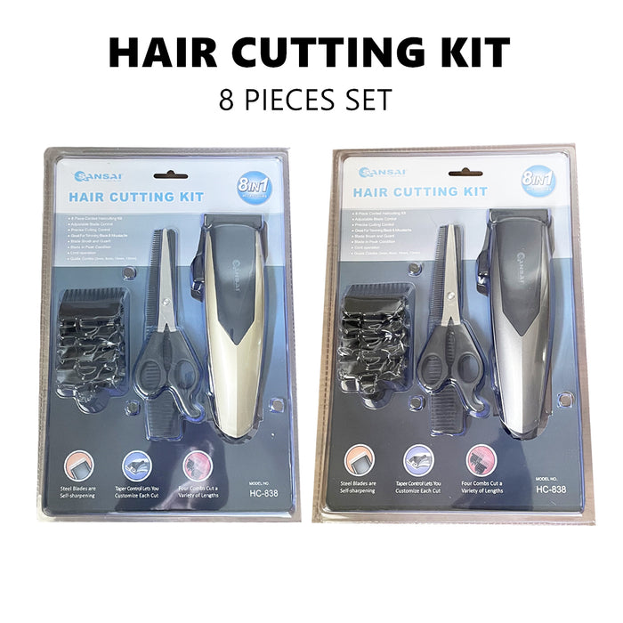 Electric Hair Clipper Beard Trimmer Mens Haircut Professional Grooming Cutting Kit Set