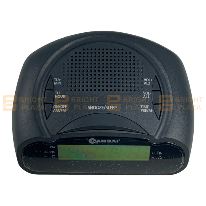 Digital Alarm Clock Radio AM/FM Large Green LED Display Snooze Sleep Backup