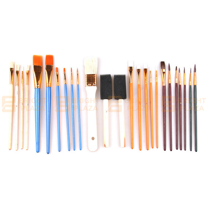 25pk Artist Paint Brush Paintbrush Set Painting Brushes Acrylic Watercolour Oil Art