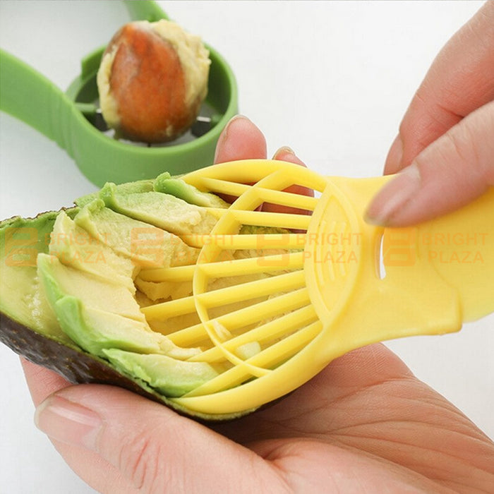 5 in 1 Avocado Tool Slicer Pit Splits Mash Scoop Cutter Set Kitchen Plastic Storage Box