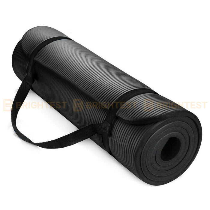 Thick Yoga Mat Pad Foam NBR Non-Slip Exercise Fitness Pilates Gym Durable Carry Strap