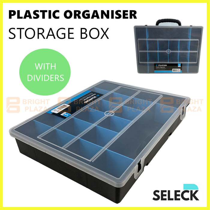 Plastic Organiser Box with Dividers Storage Case Container For Screws Parts Jewellery