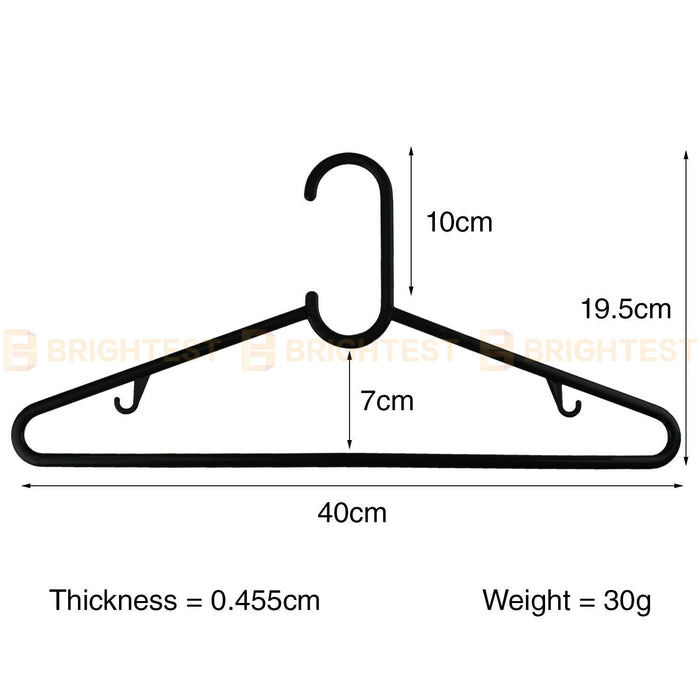 Plastic Coat Hangers Clothes Bulk Black Clothing Coathangers Shirt Suit Fixed Hook