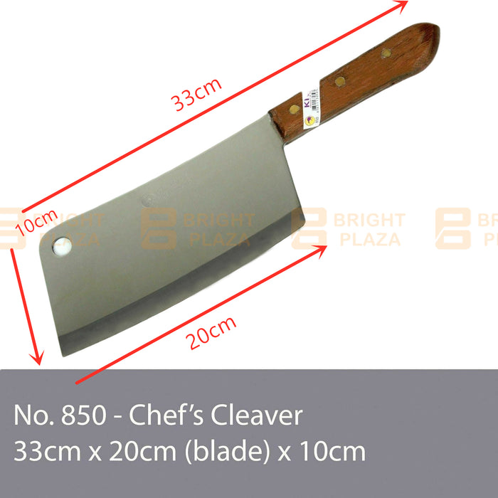 KIWI Knife Stainless Steel Blade Kitchen Chef Knives Cook Cleaver Wood No. 850