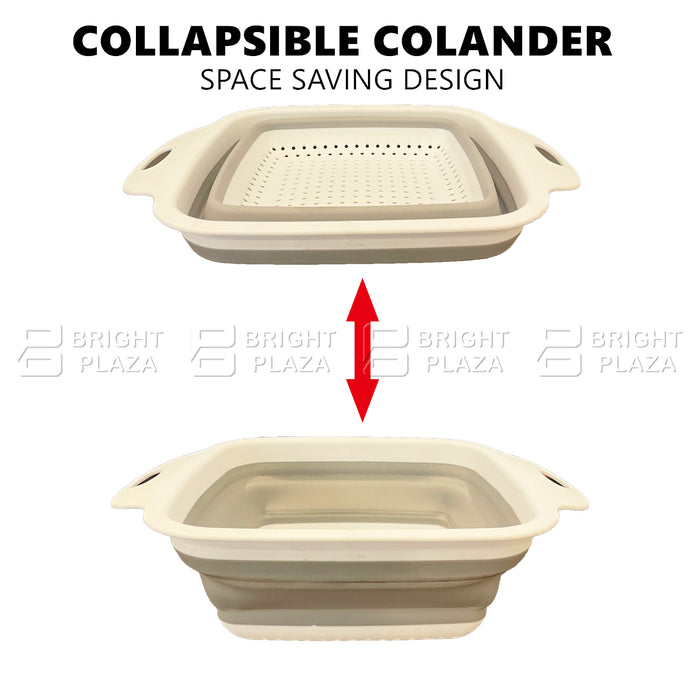 Collapsible Colander Vegetable Fruit Food Kitchen Foldable Strainer Basket Sink Drain