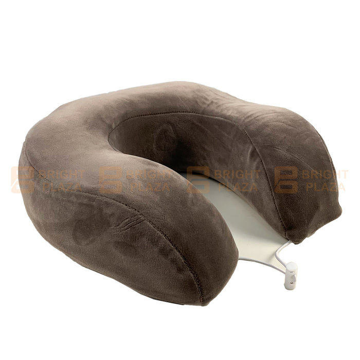 Memory Foam Travel Neck Pillow Solid Colours U Shaped Head Rest Cushion Portable