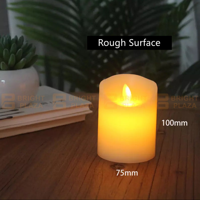 LED Pillar Candle Flameless Flickering Light Candles Wax Unscented Wedding 7.5x10cm