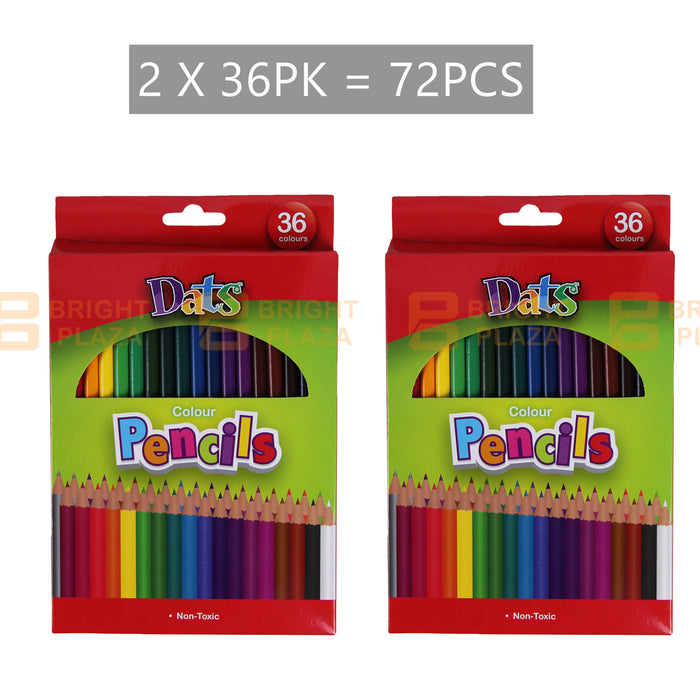 72 x Colouring Colour Pencils Set Art Supplies Sketch Draw Drawing Coloured Kids