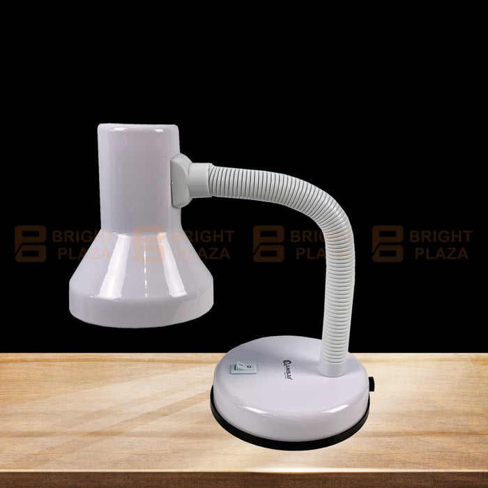 Desk Lamp Adjustable Flexible Neck Table Work Student Study Light Bedroom White