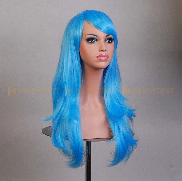 Womens Long Wavy Curly Hair Synthetic Cosplay Full Wig Wigs Party Costume 70cm