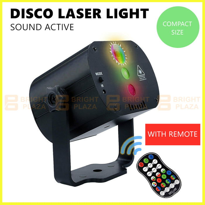 Mini Disco Laser Light Sound Active Projector Stage Pattern LED Lights Party Lighting