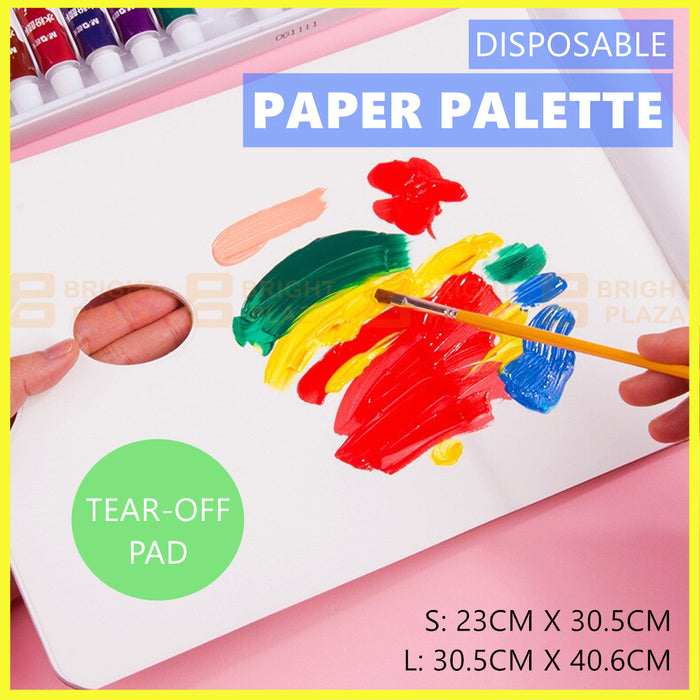 Artist Disposable Paper Palette Sheets Pad Tear-Off Oil Acrylic Watercolour Paint Art