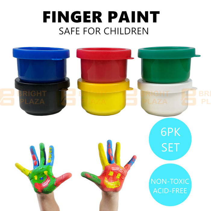 6 x 35ml Finger Paint Set Kids Paints Pot Non-Toxic Children Art Fun Painting Safe