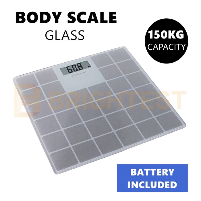 150kg Electronic Digital LCD Glass Body Bathroom Scale Gym Weight Scales