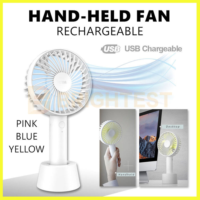 Portable Hand Held Fan USB Rechargeable Electric Fans Desktop Cooler Outdoor Home