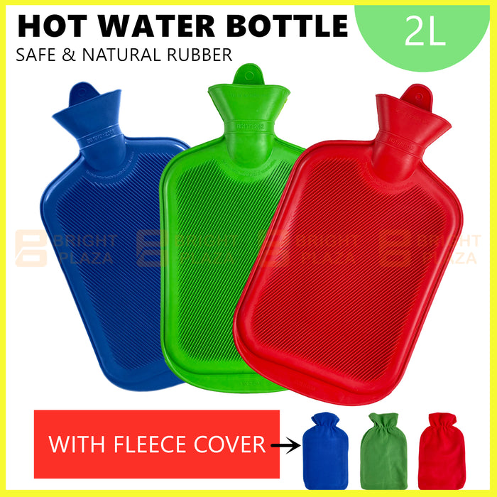 2L Hot Water Bottle With Cover Winter Warm Rubber Bag Relaxing Warmer Comfort