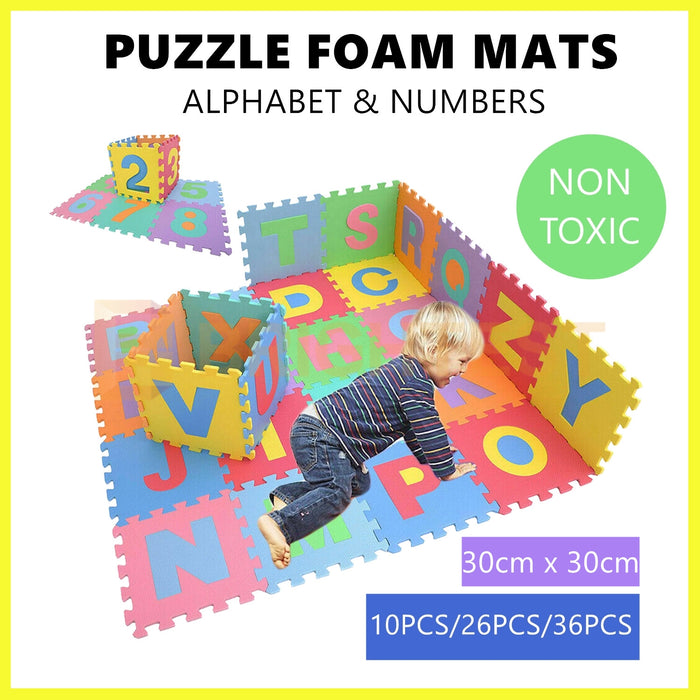Kids Foam Mat Learning Alphabet Number Floor Play Mats Tiles Letters Puzzle Interlocking