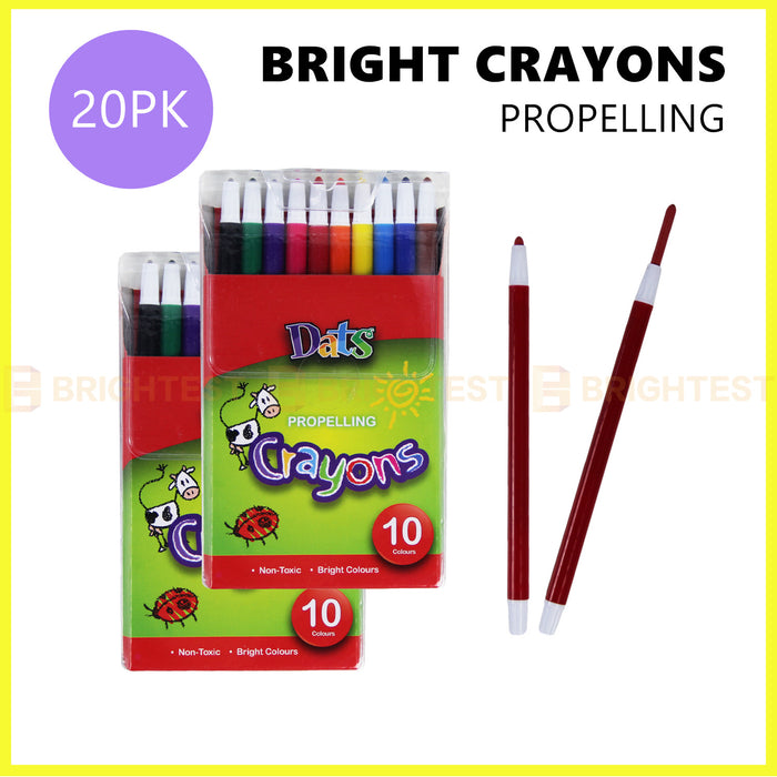 20 x Propelling Crayons Zoom Twist Crayon Twistable Set Twisted Colours