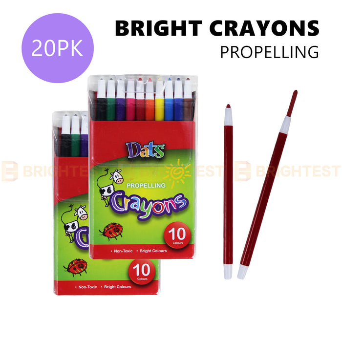 20 x Propelling Crayons Zoom Twist Crayon Twistable Set Twisted Colours