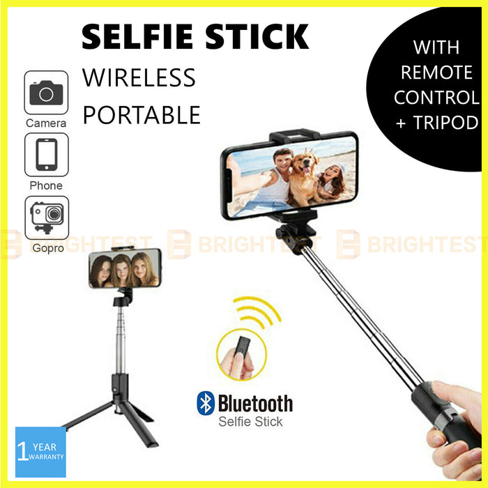 Wireless Bluetooth Selfie Stick Hand Held Tripod Remote Extendable Portable Pocket