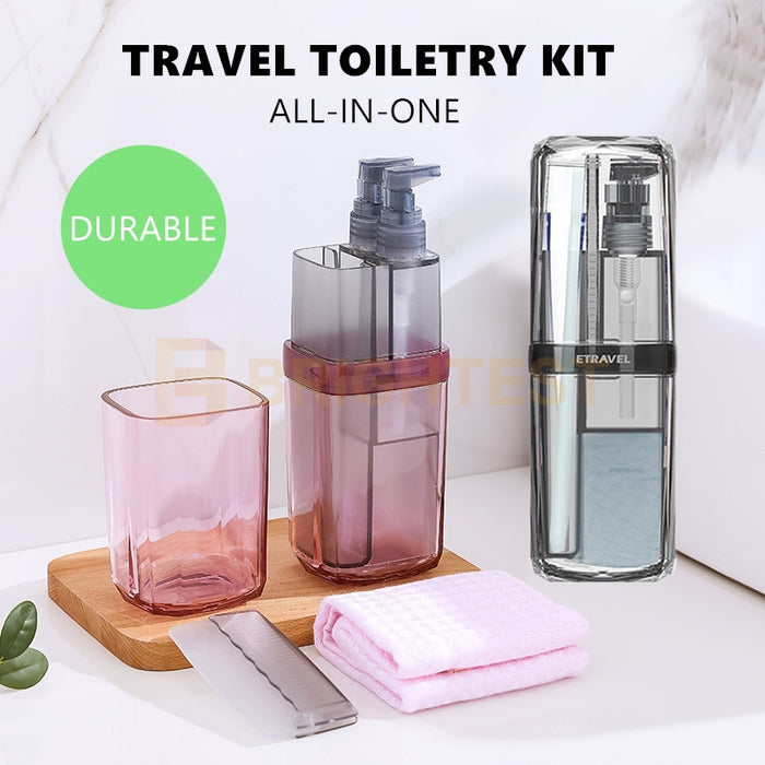 Travel Toiletries Set Kit Organiser Portable Toothbrush Toothpaste Holder Cup Case