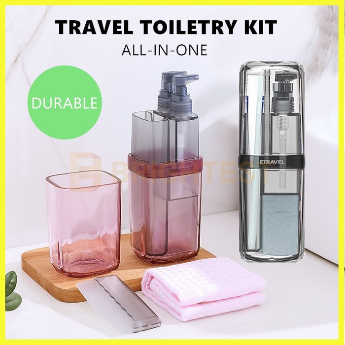 Travel Toiletries Set Kit Organiser Portable Toothbrush Toothpaste Holder Cup Case