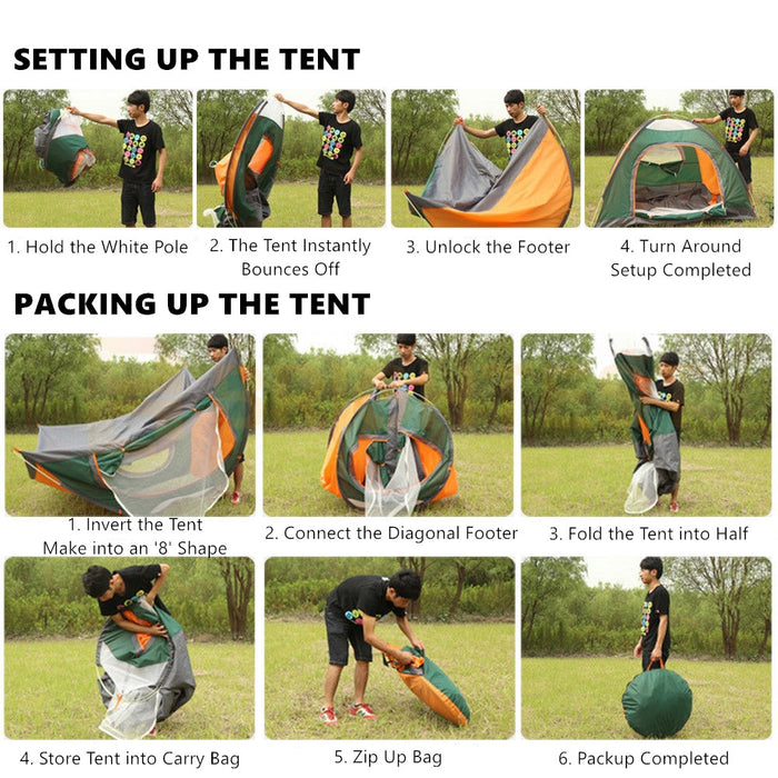 Pop Up Camping Tent Portable Hiking Mesh Canopy Sun Shade Shelter Instant