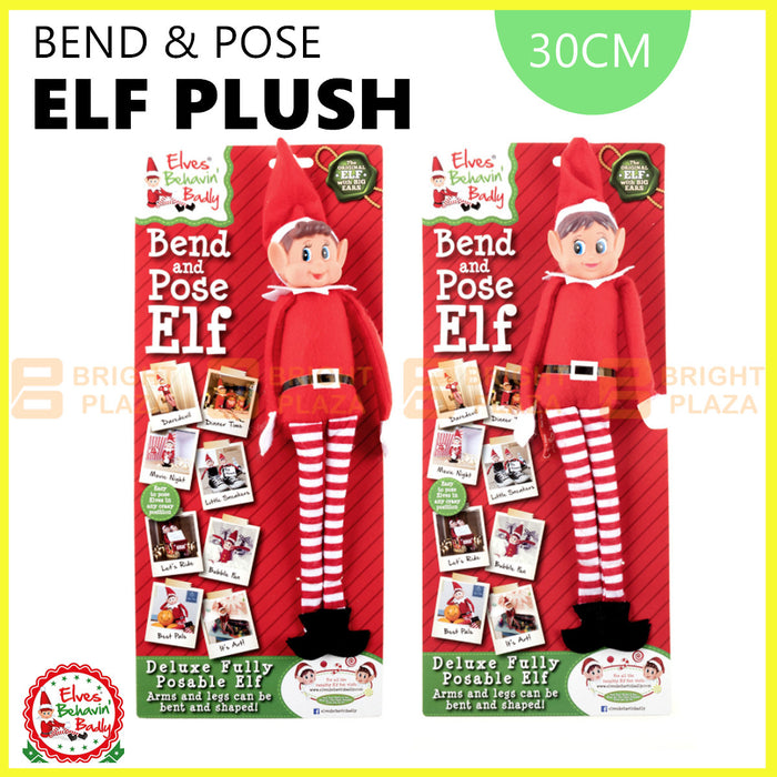 30cm Bend Pose Bendable Elf Vinyl Face Hook Loop Hands Elves Behaving Badly Red