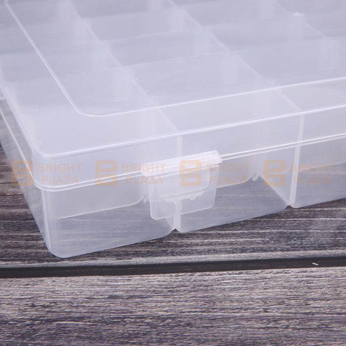 Large Plastic Compartment Storage Box Container Jewellery Bead Craft Organiser Case
